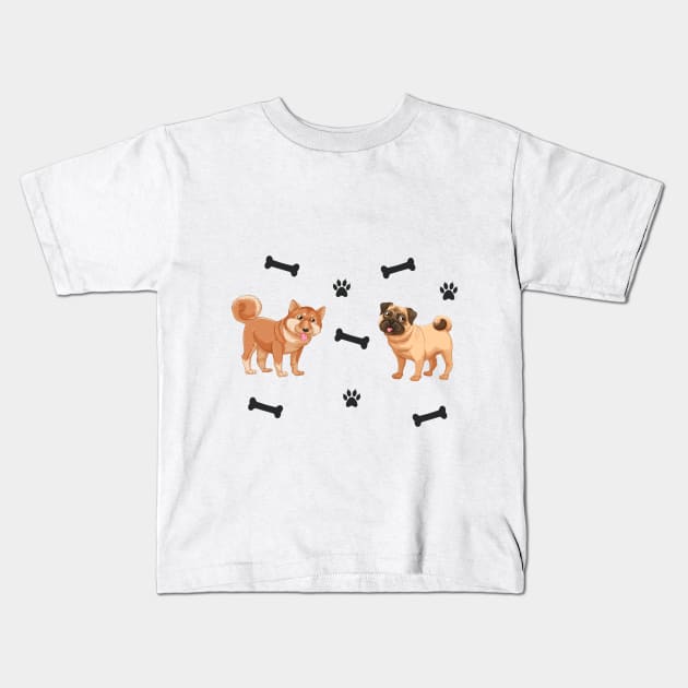 French Bulldog Akita Inu Dog Kids T-Shirt by chilla09